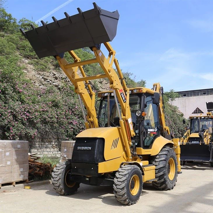 Backhoe Loader Cummin Engine 100HP Carraro Axles Bucket 1.0cbm Backhoe 0.3cbm